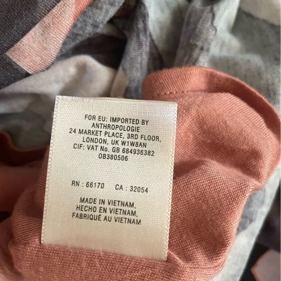 Anthropologie Maeve Novella Chevron Print Maxi Dress 3/4 Sleeves - Picture 7 of 9